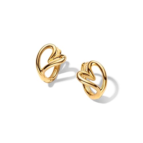 Pandora Essence Organisch Geformtes Herz Kleine Creolen aus 14 Karat vergoldeter Metalllegierung 264359C00