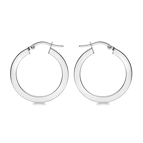 CARISSIMA Damen-Creolen 26 Millimeter Rohr 9 Karat 375 Weißgold 5.53.4239