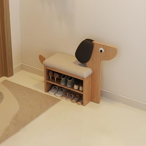 Schuhregal Bank gepolsterte Schuhaufbewahrung aus Holz für Flur und Schlamm ideal für Kinder und Erwachsene