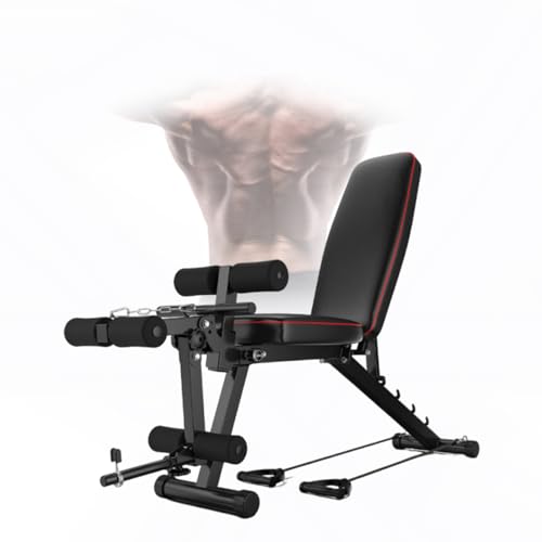 ypuxil Trainingsbank Klappbar Hantelbank Multifunktion Hochleistungs-200 kg Tragkraft ergonomische Schaumstoffrolle und 5-Winkel-Design für Home-Gym Krafttraining und sicheres Ganzkörpertraining