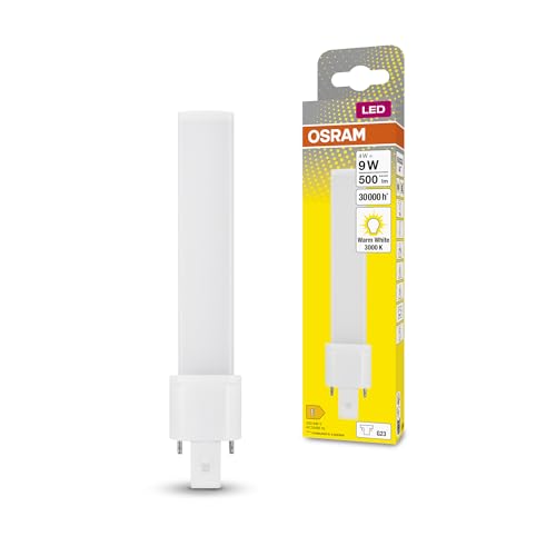 OSRAM DULUX S9 LED-Lampe für G23 Sockel 4 Watt 500 Lumen Warmweiß 3000K Ersatz für herkömmliche 9W-Dulux Leuchtmittel Weiß