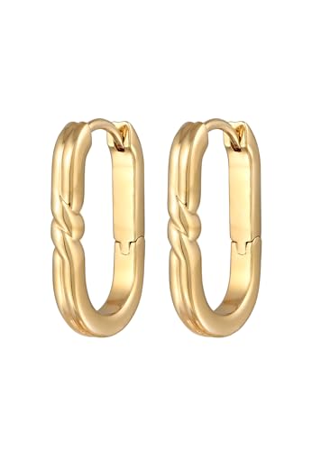 Elli Damen Oval Basic Goldfarben