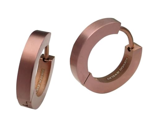 15mm Männeräbchen Hoop Gerade Bronze Braun Gebürstet ERTS023