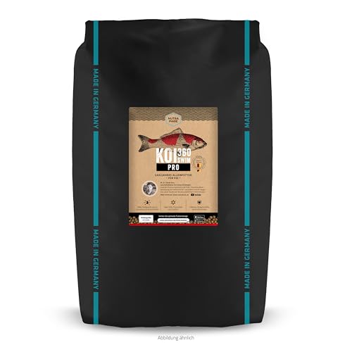 Nutramare Koi360 Pro Swim 10 kg Herbst-Koifutter Nachfüllbeutel Ideales Wachstum durch 40% Protein Spirulina für Intensive Farben