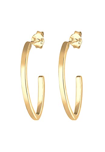 Elli Ohrringe Damen Creole Oval Trend 925 Sterling Silber vergoldet