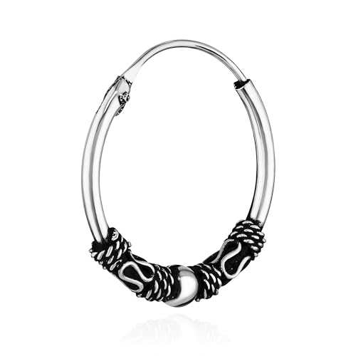 NKlaus Einzel 925 STERLING SILBER Keltische Celtic Gothic Creole 18mm 7252