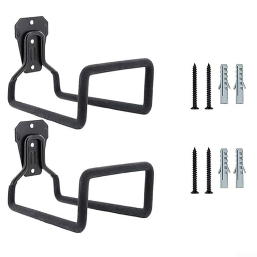 EffiFish Gartenschlauchhalter aus robustem Eisen mit rutschfestem Gummi Wandmontage für den Außenbereich Hof- und Garagenaufbewahrungsregal Schwarz 2 Stück