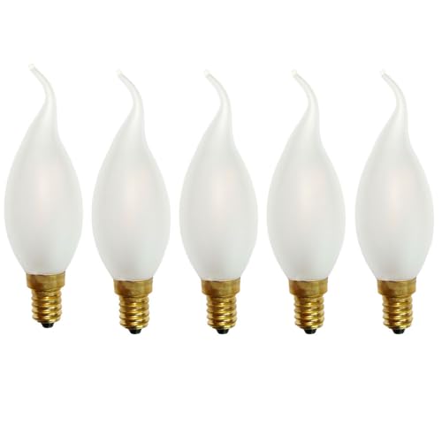 NCC-Licht 5 x LED Filament Kerze Windstoß 1W fast 15W E14 MATT Fadenglühbirne warmweiß 2700K