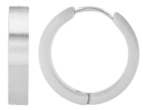 Akzent Wasserfeste Edelstahl Ohrringe Creolen in Silber für Damen 100% Wasserfest Hautverträglich