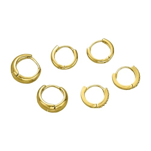 Generisch Zirkonia Knorpelschläfer Metall Brautschmuck Geschenk Minimalistischer Schmuck Gold Interlocked Dangle für Frauen Eleganter Gold Schmuck 10mm