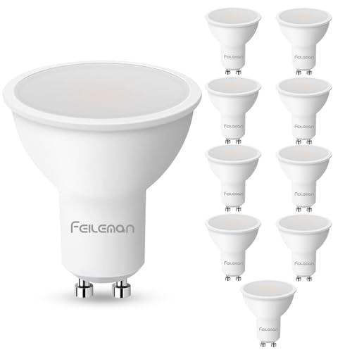FEILEMAN GU10 LED Lampe Warmweiss 9W Spotlight 3000K GU10 spot 120 Abstrahlwinkel Nicht Dimmbar 806LM 220-240v Gu10 LED Reflektorlampen Ersetzt 80W Halogenlampen 10 Stück