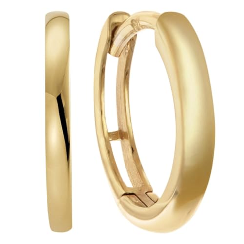 trendor Ohrringe Gold 333 8K Creolen 12 8 mm klein zeitloser Ohrschmuck für Damen und Herren tolles Geschenk 68749
