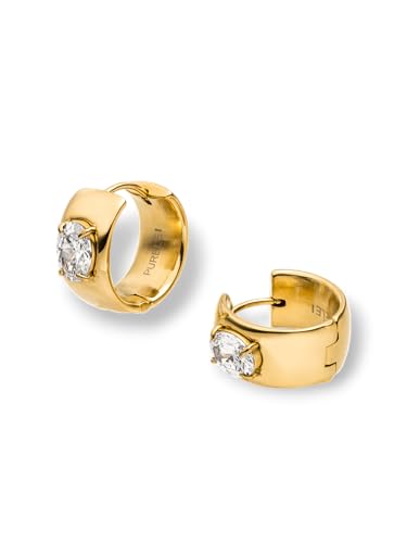 PURELEI Glam Glitzerndeßem Edelstahl 14K Ros 18K 18 mm funkelnde Statement für