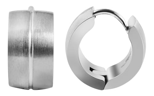 Akzent Wasserfeste Edelstahl Ohrringe Creolen in Silber für Damen 100% Wasserfest Hautverträglich