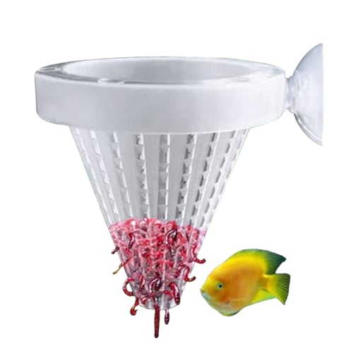 Fischfutterautomat Rotwurm-Behälter Mit Saugnapf Für Aquarien Rotwurm-Becher Für Fischbecken Für Wohnzimmer Tischplatte Flur Eingangsbereich Schlafzimmer Heimdekoration Zuhause Und
