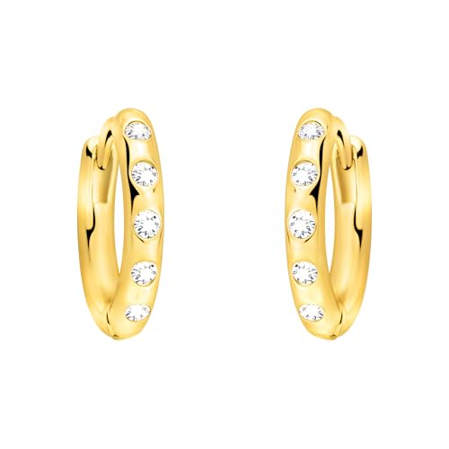 SOFIA MILANI - Damen Ohrringe 925 Silber - vergoldet golden - Zirkonia Creole - E2970