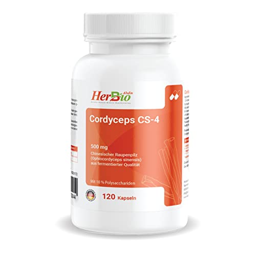 Cordyceps CS-4 500 mg 120 Kapseln -Vegan - Premiumqualität Hochdosiert Laborgeprüft.