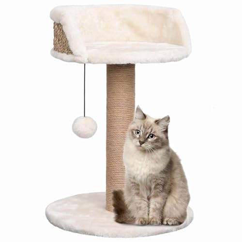 Fasba Katzenbaum Kratzsäule mit Spielzeug und Liegefläche für Katzen bis 3 kg ideal für kleine Wohnräume