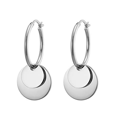 Heideman Ohrringe Damen - Creolen Gold Silber und Ros gold farbend aus Edelstahl - Ohrstecker hängend für Frauen mit Anhänger Kreis - Zwei Tragevarianten - Two-in-One