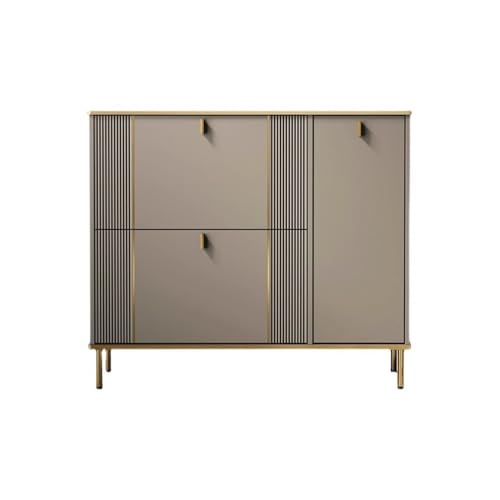 Kx9Lb8d Freistehende Schuhregale Großer Schuhschrank for bis zu 20 Paar Schuhe Schuh-Organizer mit 1 Tür und 2 ausklappbaren Schubladen for Flur Eingangsbereich