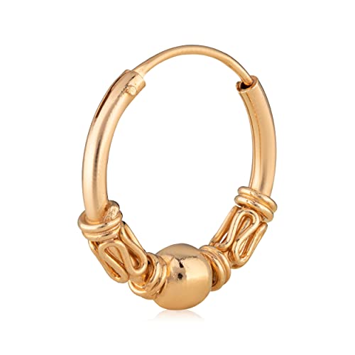 NKlaus Einzel Ohrring Keltische Creole Gothic Celtic Bali Creolen Vergoldet 16mm 5080