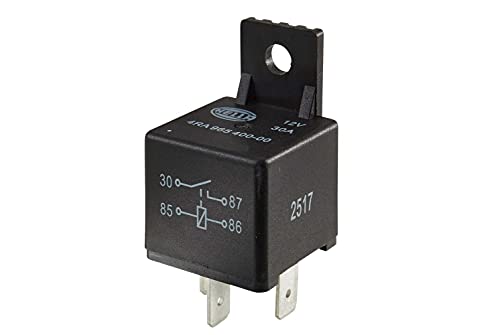 HELLA 4RA 965 400 001 Minirelais Arbeitsstromrelais 12 V 4 polig Spulenwiderstand 90 Ohm Halter ja