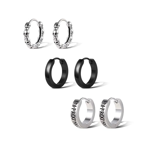 ALEXCRAFT Dicke Edelstahl Schwarz Herren Silber 925 Damen Unisex Set für Frauen Mann