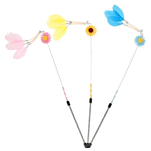 DOITOOL 9stücke Teiliges spielzeugset Sonnenblumen federwedel Interaktives Für Mehr Bewegung Spaß Für Katzenrassen Fördert Die Bindung Zwischen