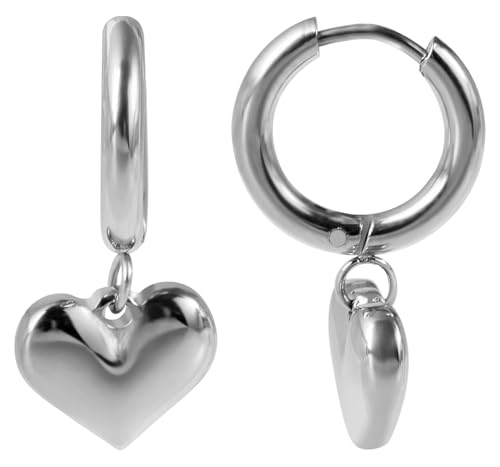 Akzent Wasserfeste Edelstahl Ohrringe Creolen in Silber für Damen 100% Wasserfest Hautverträglich