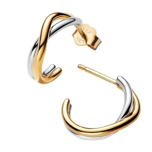  Essence Organisch Geformte Bicolor Offene aus Sterling mit 14 Karat vergoldeter Metalllegierung 263880C00