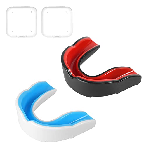 Flintronic Sport Zahnschutz Sport 2ück Boxen Tragbar Hygienebox für Rugby Boxen Kampfsport Hockey MMA Taekwondo Mehr Kinder
