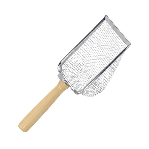 Feine Katzenstreuschaufel langer Griff Katzenkotschaufel massives Metall für effiziente Reinigung schwere Art