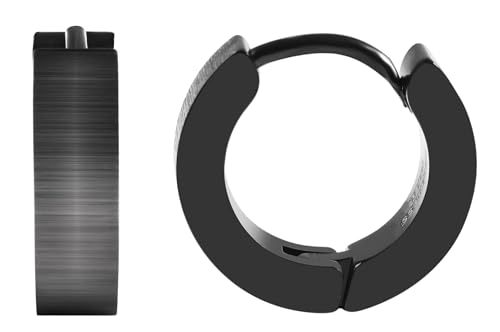 Akzent Shelly Damen-Creolen Ohrringe Ohrschmuck Edelstahl matt 5050327 schwarz