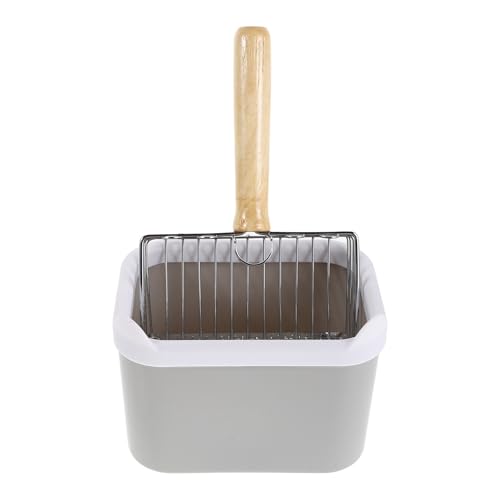 BESPORTBLE Streuschaufel Mit Halterung Für Katzenstreu Edelstahl Siebschaufel Mit Griff Für Feines Streu Robuste Metall-katzenstreuschaufel Mit Siebfunktion