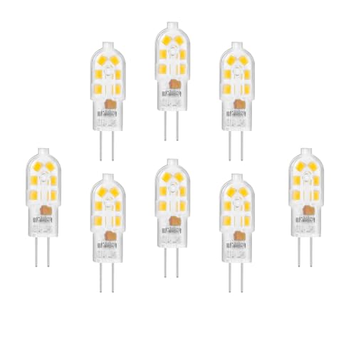 Zyrvolux G4 LED Birnen 20W Äquivalent 360 Flackerfrei 12V AC DC Bi-Pin Sockel MR11 GU4 GZ4 - Warmweiß 3000K 8er-Set für Unterschrank-Pucklichter Kronleuchter Wohn- Gewerbeleuchten