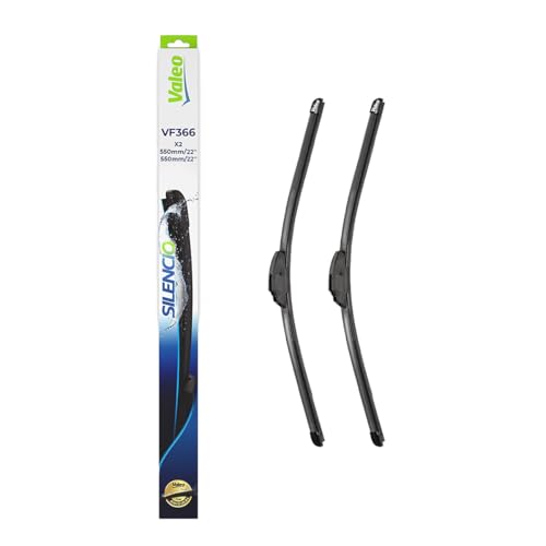 VALEO Silencio Wischer - VF366 - Leistungsstarke hervorragende Sicht auf der Straße einfache Montage - originale Flachblätter 550mm 550mm - Vorne - Set mit 2 Wischerblättern - 574466