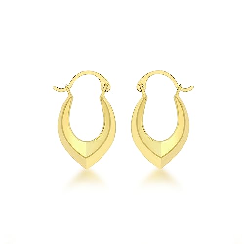 CARISSIMA Damen-Creolen 9 Karat 375 Gelbgold V Shaped Polished 1.53.7429