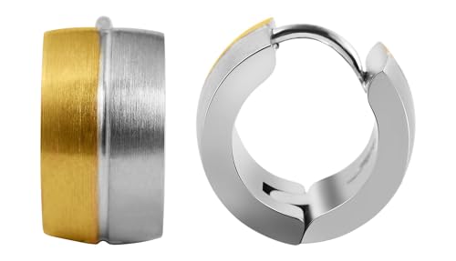 Akzent Wasserfeste Edelstahl Ohrringe Creolen in Bicolor für Damen 100% Wasserfest Hautverträglich