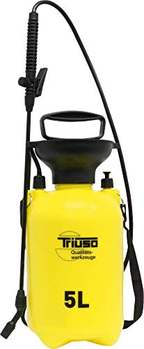 TRIUSO Drucksprühgerät Unkrautspritze 5 Liter - Kunststoff Fiberglas - Handgerät - max. 3 bar - Schultergurt - Handpumpe mit ergonomischem D-Griff - Fiberglas-Verlängerungsgriff