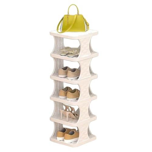 Schuhregal mit 6 Ebenen faltbares Aufbewahrungsregal für Schrank platzsparende Lösung für kleine Wohnungen ideal für Erwachsene und Kinder Wohnzimmer und Schlafzimmer