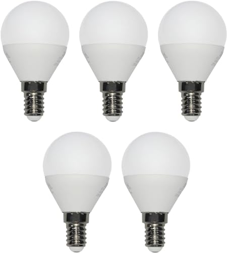 Provance 5 x LED Glühlampe Glühbirne Tropfen Kugel E14 5W Ersatz für 40W 470lm 3000K 230V