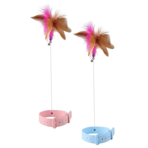 Sosoport Interaktives Katzenspielzeug Mit Federwedel Weiches Material Spielspaß Für Und Kätzchen Halsbandspielzeug Für Zuhause