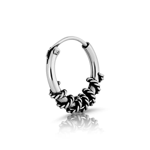 NKlaus Einzel 10mm Bali Creole Spirale Keltisch 925 Sterling Silber Gothic Herren 4361
