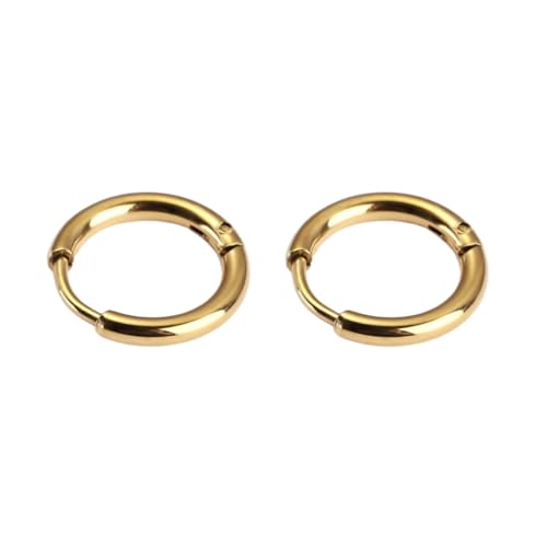 DVRK Ohrringe Herren 2 Creolen Gold 18k oder Silber mit Basis aus 316L Edelstahl - 15 mm Creole Herren Wasser- und schweißbeständig - Schmuck für Männer - Ohrring 2 Creolen Gold 18k