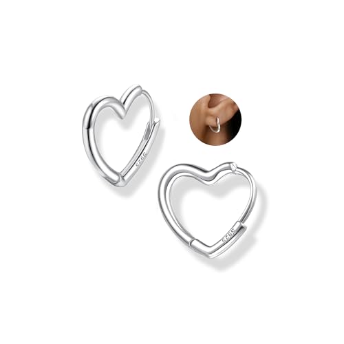 YADOCA Creolen Silber 925 Ohrringe Herz für Damen Mädchen Klein Ohrringe Kinder Silber 925 Mädchen Herz Creolen Ohrringe Schmuck Geschenk