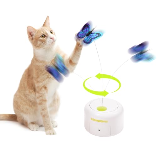 pet prime Automatisches Elektronisches Katze Schmetterling Selbstbeschäftigung 360  Drehschmetterling Sensor Modus