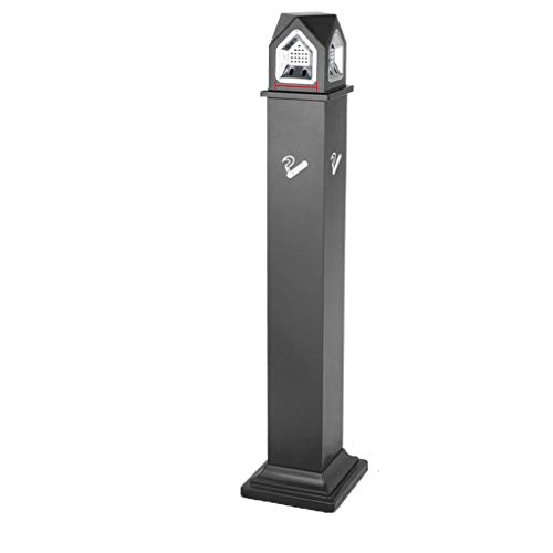 Aschenbechersäule denßenbereich moderner verschließbarer 119 cm hohe Terrassenaschenbecher schwarz Mülleimer im Freien