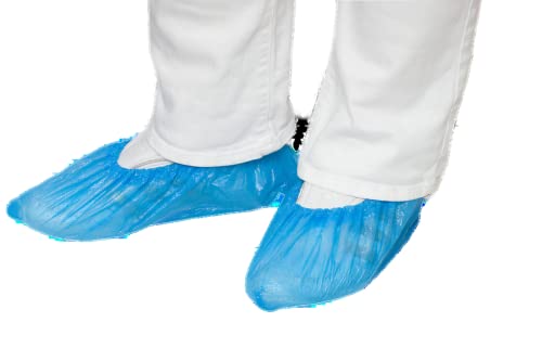 100 Ãœberschuhe extra groÃŸ - blau - 15 x 41 cm - extra groÃŸ PE Einmal OP SchuhÃ¼berzieher Ãœberziehschuhe EinwegÃ¼berschuh SchuhÃ¼berzug