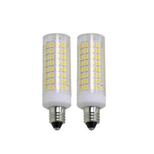 IOEDHW Set mit 2 6 10 E11 LED-Maisbirnen 8 W Keramik-Kerzenbirnen Keramik-LED-Glühbirnen Tageslicht 6000 K für Kronleuchter Wandleuchte Schrankbeleuchtung warmer 3000 K Docht kein Flimmern 1