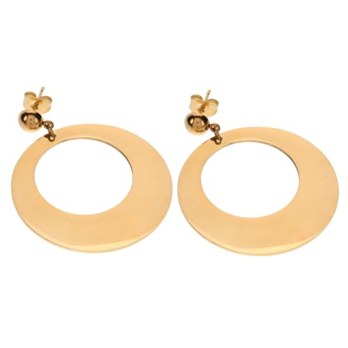 Ipetboom Retro  blumenohrringe Statement Für Gerundet Runden Oval Geometrie Runde Sterling Dünn Für Frauen Rostfreier Stahl Golden